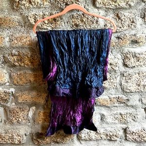 Purple and Blue Silk Scarf